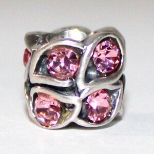 Sterling Silver Pink Cubic Zirconia Bead Charm